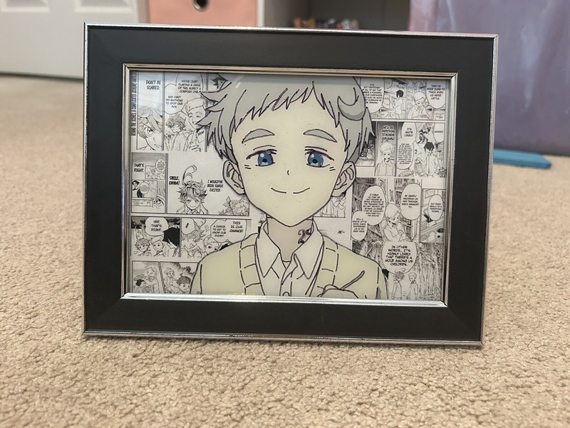 Anime Glass Painting “The Promised Neverland” Norman with Manga Background