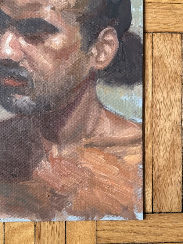 Vintage Portrait Acrylic Board Portrait Man Mustache 12x16 Peter Feldman Gay Int gallery