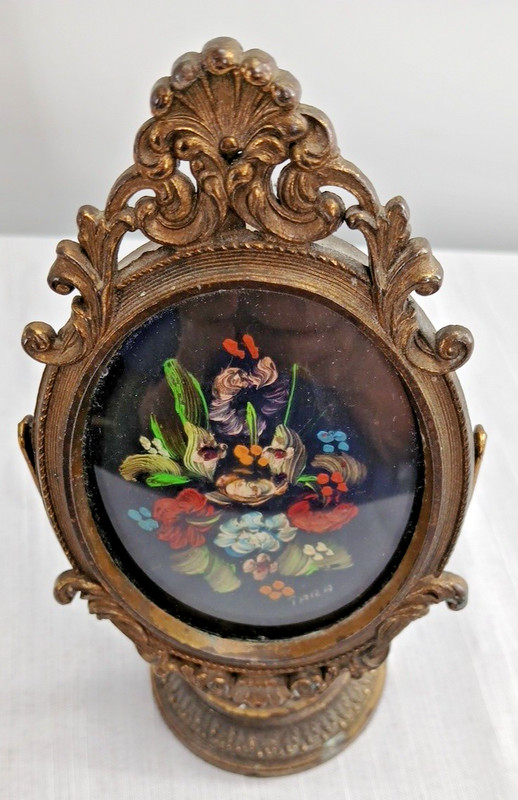 Vintage Italy Floral Original Oil Painting from Tara Productions Ornate Frame