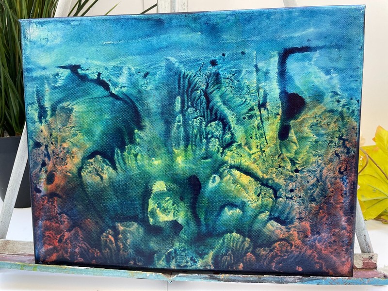 Christmas gift – Original Acrylic Painting- Nany – 11″ * 14 «