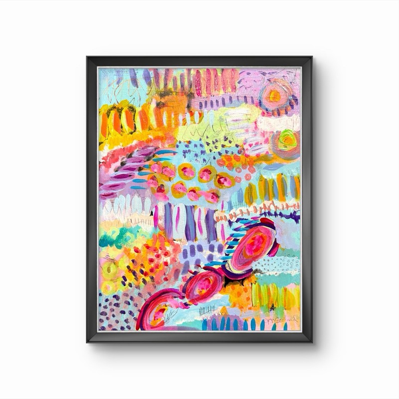GERARD 11X14 IN-Abstract Expressionist Original Acrylic Painting Wood gallery