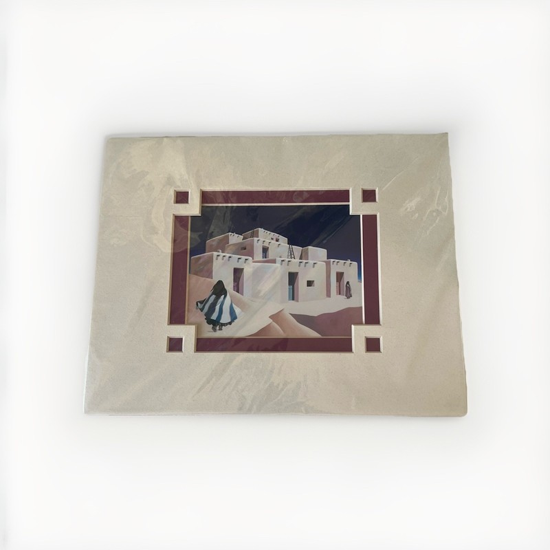 Deborah Hiatt Pueblo "Beyond the Dream" Watercolor Matted Print 10 1/4 x 8 1/4 gallery
