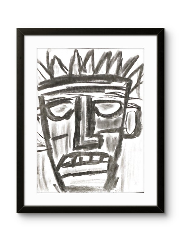 Neo Expressionism Black Man Face Figure Person Bold Sketch Original Art 11×14