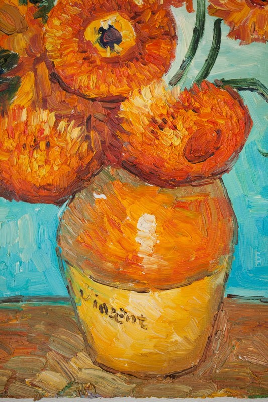 "Vase With Sunflowers", Original Impressionism Fine Art Oil on Canvas, 24"x20" gallery