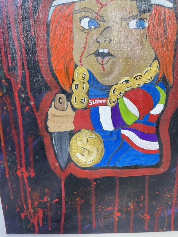 Custom Painted Chucky Childsplay Painting Supreme Good Guys Signed By Artist gallery