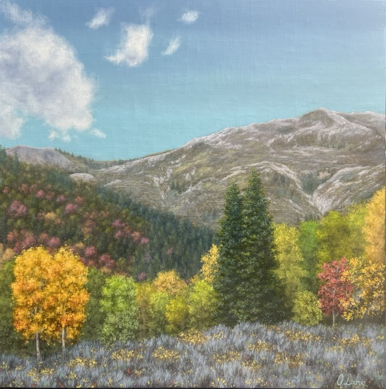 Original Oil Painting on Canvas Panel 12×12″ – Fall Colors In Utah – Art