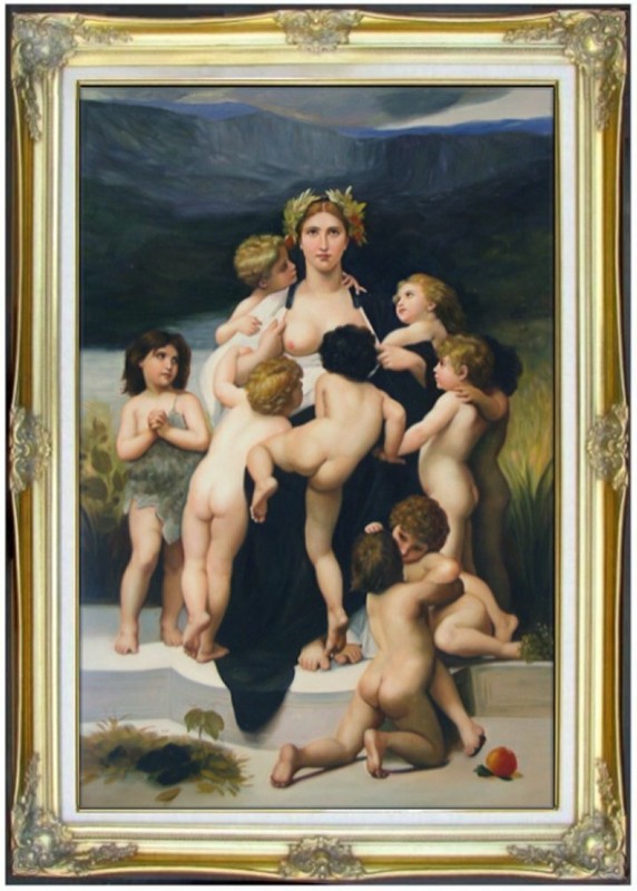 Framed Hand Painted Oil Painting Repro Bouguereau Alma Parens 24x36in