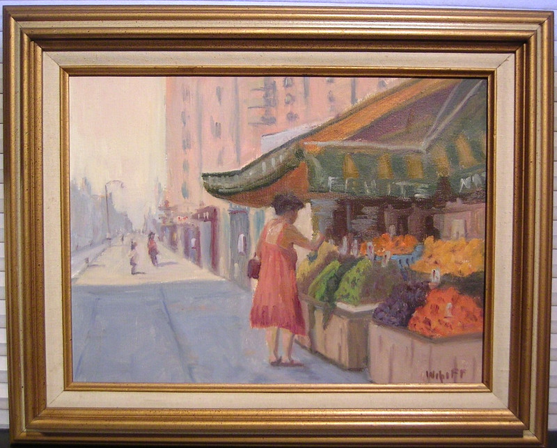 Vtg 1970s Impressionist NYC American Regionalism Urban Painting Harold Wolpoff