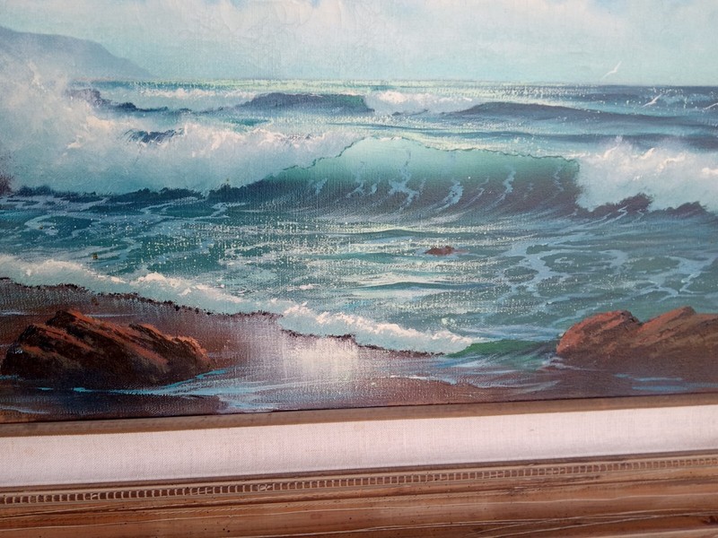 Vintage Original Oil On Canvas Seascape MICHAEL BRENNAN New York (b1965) Framed