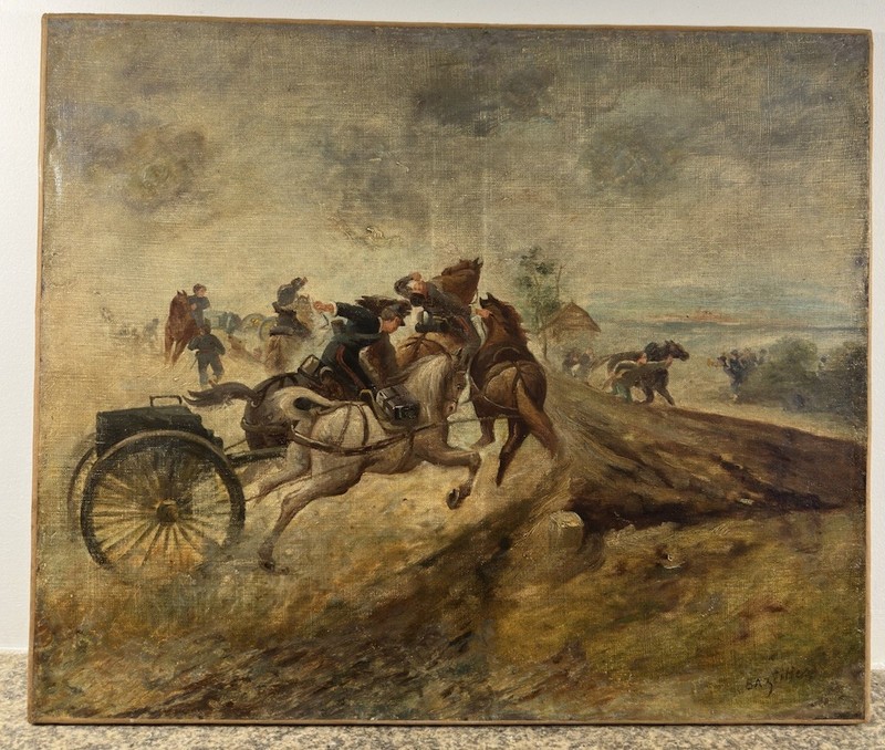 Oil / Canvas Signed American Civil War United States 46×55