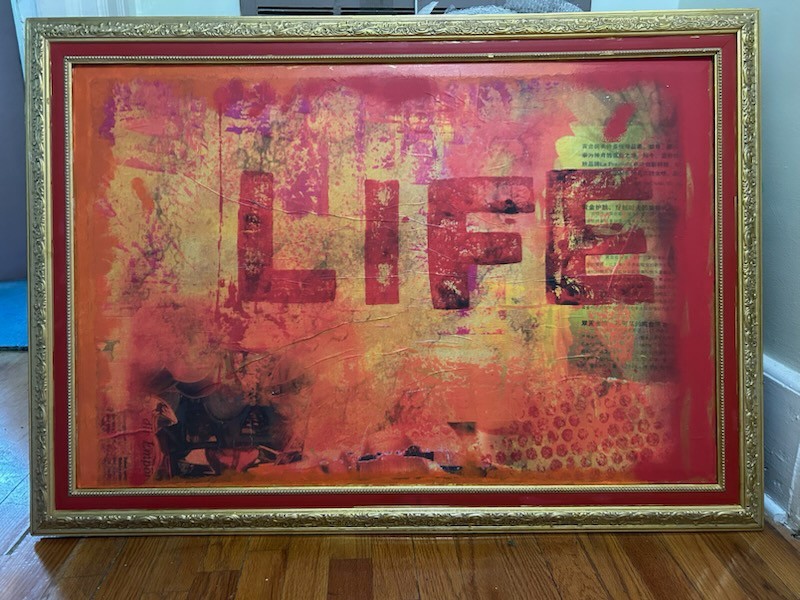Large Framed Abstract Wall Mirrored Art "LIFE" - The Wrinkles of Life gallery