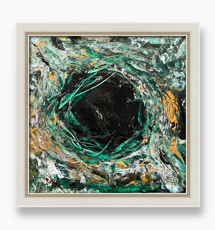Cosmic Galaxy Abstract Expressionism Textured Starfield Deep Space Art Framed 6” gallery