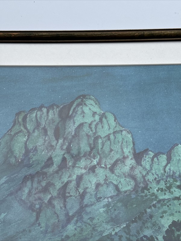 ARTHUR MERRILL PAINTING NIGHT TIME MOON LIT NEW MEXICO LISTED AMERICAN INDIAN gallery