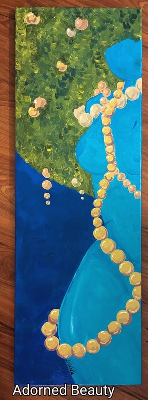 Adorned Beauty, Acrylic On Canvas, 10×20, Original Art, Black Art
