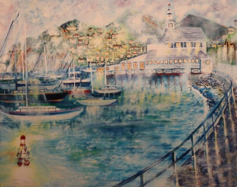 von Wening Art Catalina Island Painting stretched canvas bars 16" x 20"x .5"