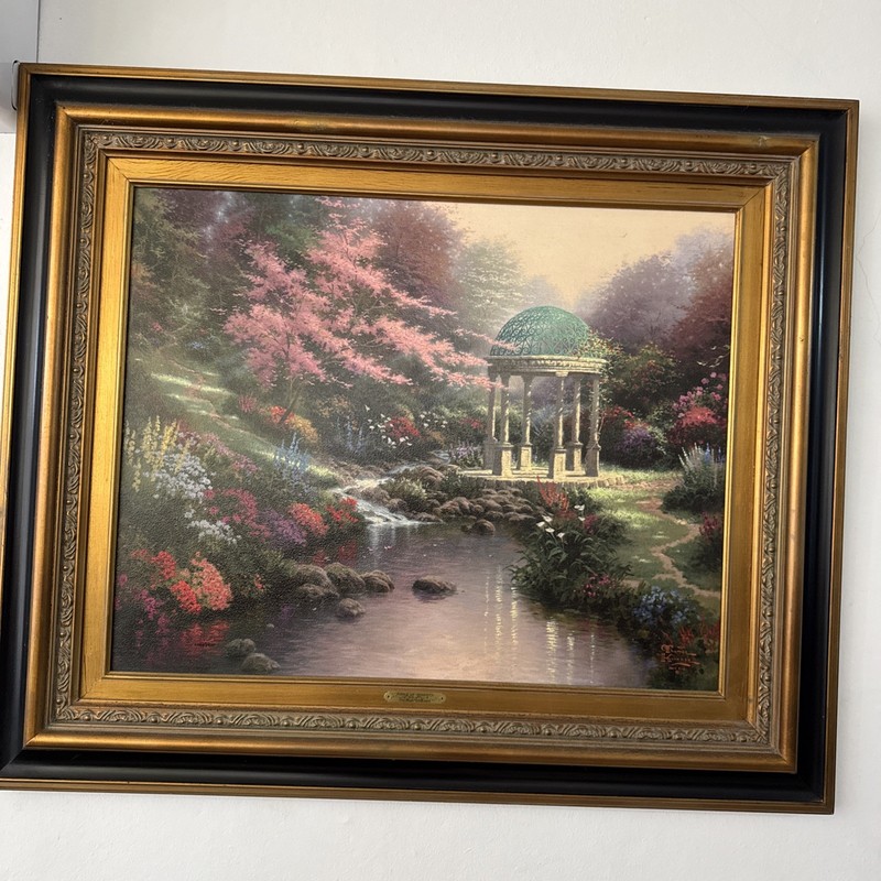 Thomas Kinkade Canvas Painting “Pools of Serenity – Garden Of Prayer” 34×40