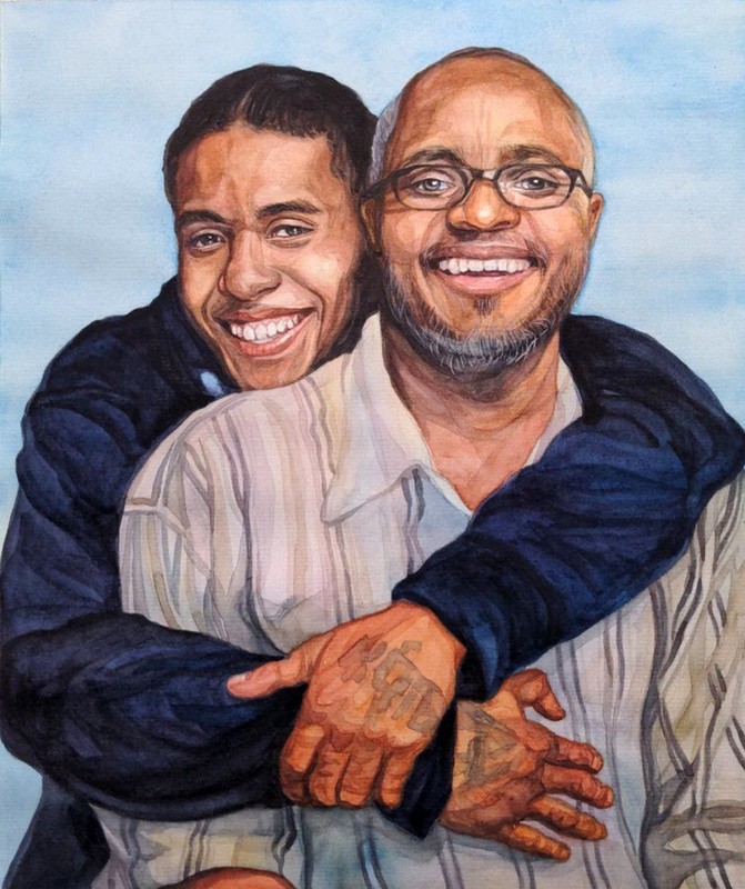 Hand Painted Watercolor Portrait from Photo Custom Family Couple Painting