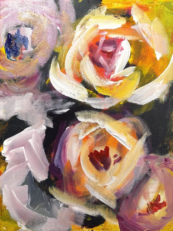 Original Abstract Expressionism 11x14 Flower Handmade Signed Unique Wall Art 245 gallery