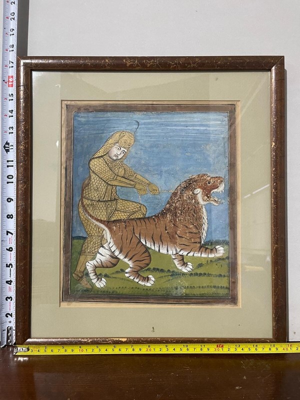East Asian Style Painting of a Man with a Tiger gallery