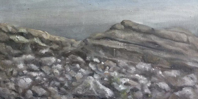 Rocks In Fog, Lubec, Maine – Original Oil Painting