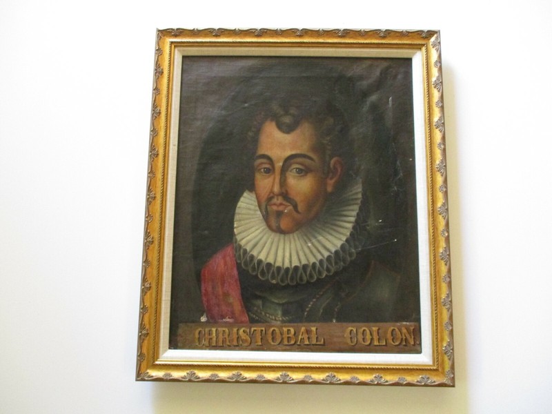 ANTIQUE 18TH CENTURY OLD MASTER PAINTING CRISTOPHER COLUMBUS EXPLORER NAVIGATOR