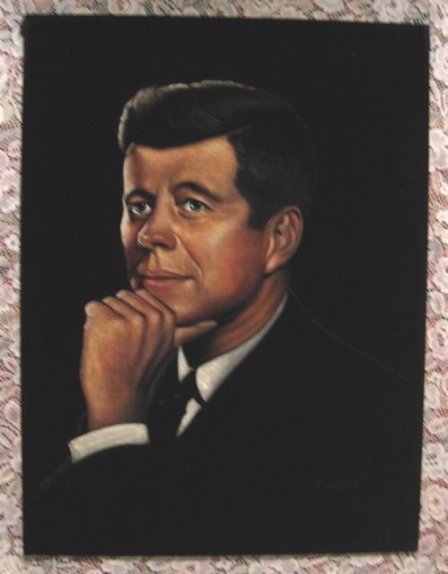 President Kennedy-California Artist-Original Oil Painting- Fierros-18″x24″ Rare