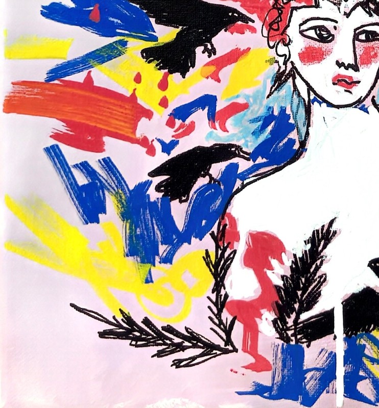 Hand Painted Portrait Expressionist Acrylic 11x14 Canvas, Holly Hammond gallery