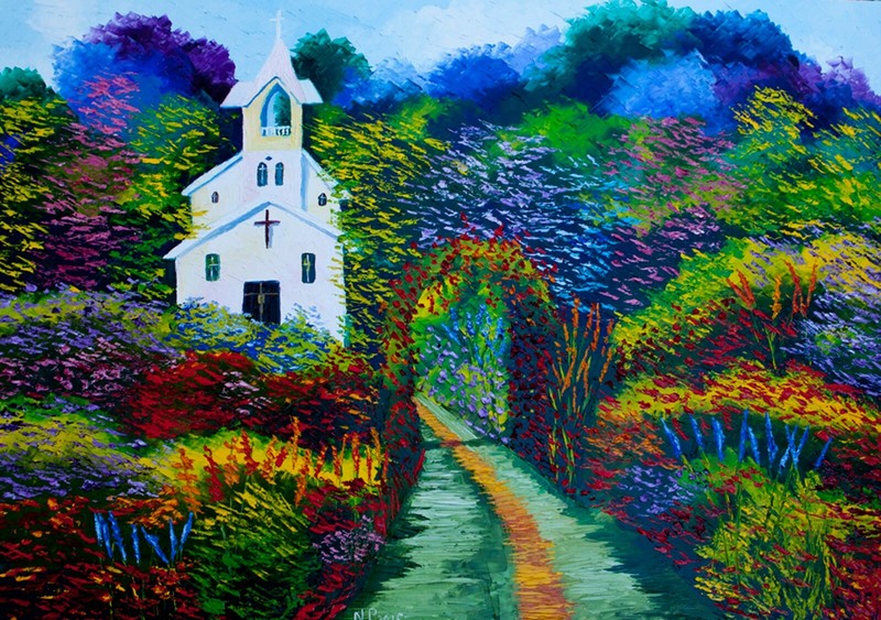 Small Town Church Natasha Petrosova Museum Quality Giclee Print limited edition