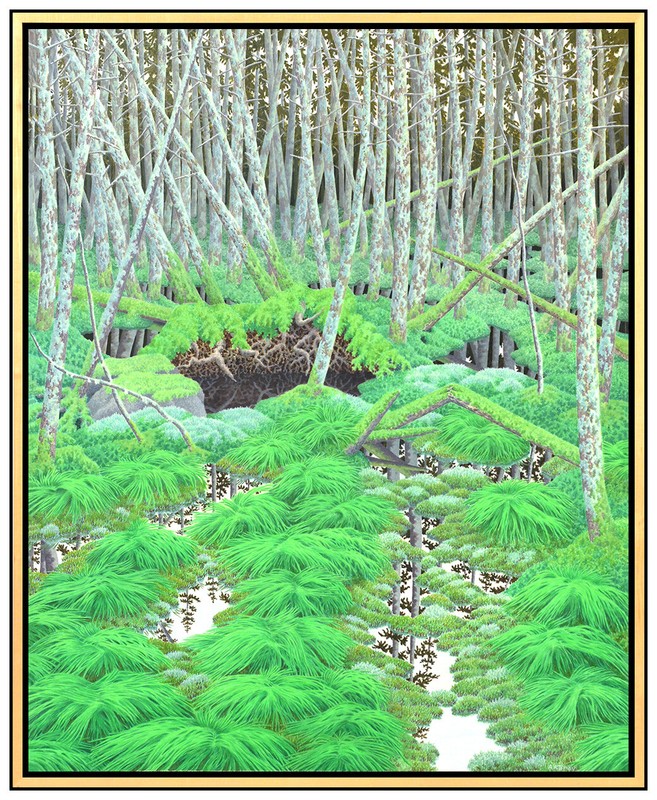 ALAN BRAY Original Painting Casein On Board Signed Framed Art oil Tree Landscape