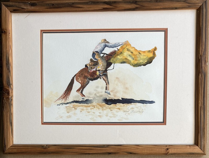 3 Original Watercolor Paintings Horses Cowboys CA Artist Signed Net Bartels Art! gallery