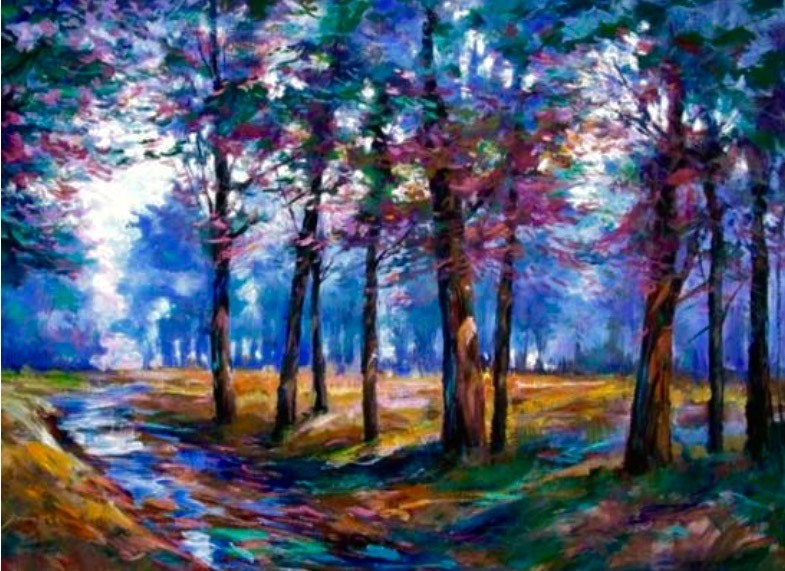 «Afternoon Forest» Original Acrylic By Michael Schofield 24×36 «Make Offer»