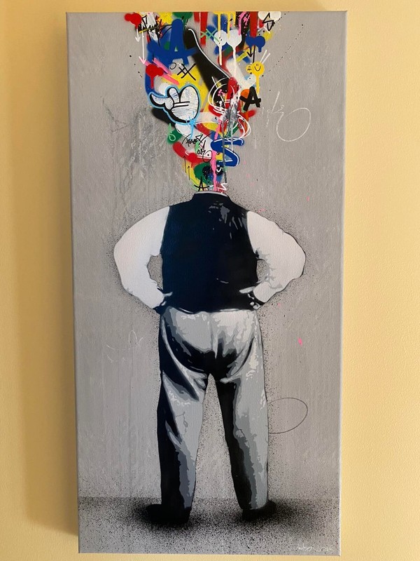Martin Whatson Exploding Head canvas (not a print) Edition of only 3 50x100CM