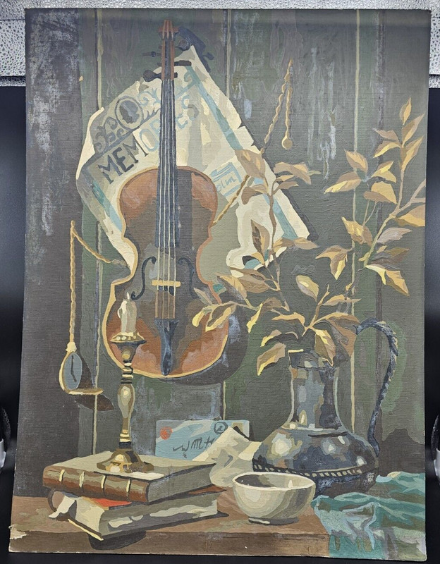 Paint By Numbers Dark Academia Victorian Goth Art 1970s 24x18 Vtg