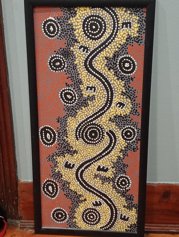 Kathleen Martin NUNGURRAYI – Traditional Dot painting 75cm by 36cm VGC