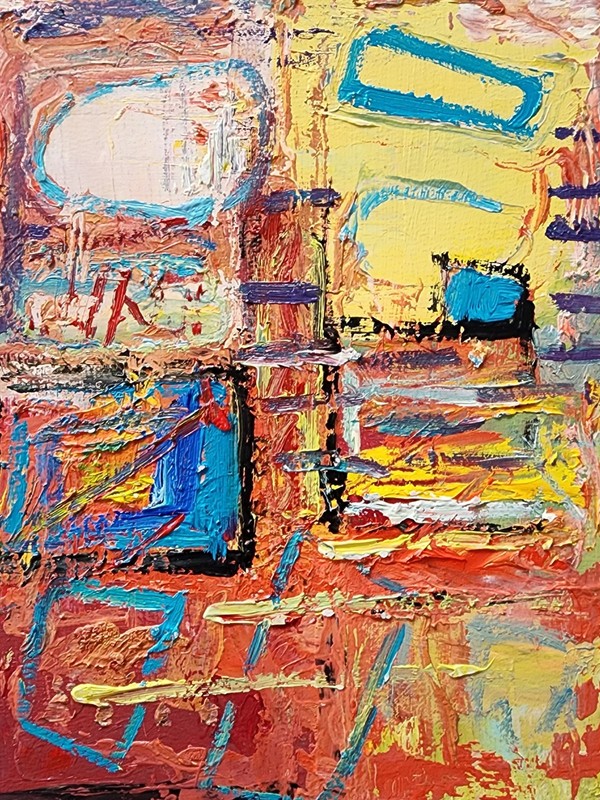 #3 – Small Original Abstract Oil Painting by Blair Russell – 8.5″ x 11″