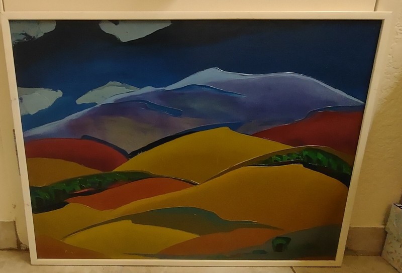 Original Oil Painting on Board, Signed "FINO", Framed 34.5"H X 32.25"W