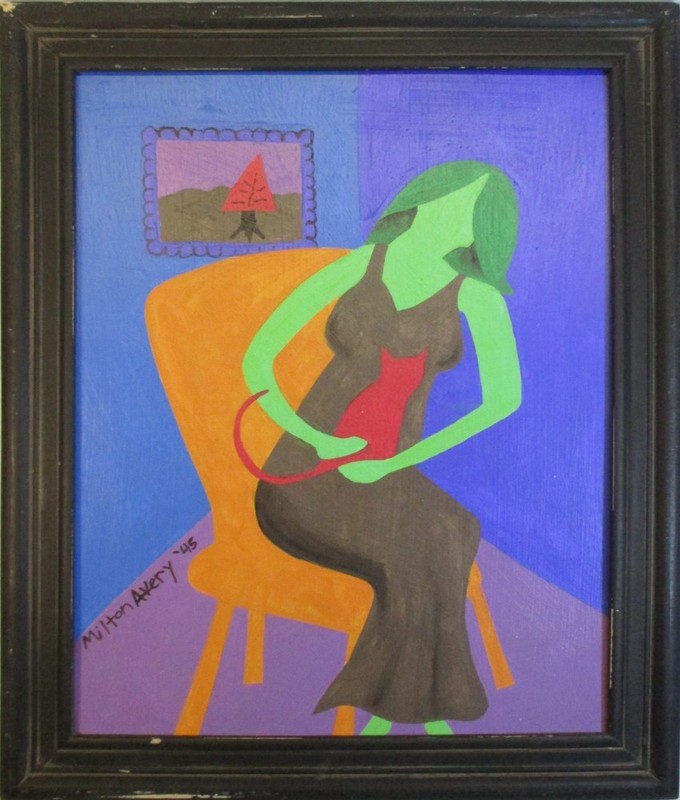 MILTON AVERY – Painting on panel framed – Fauvism Modern Abstraction Figurative