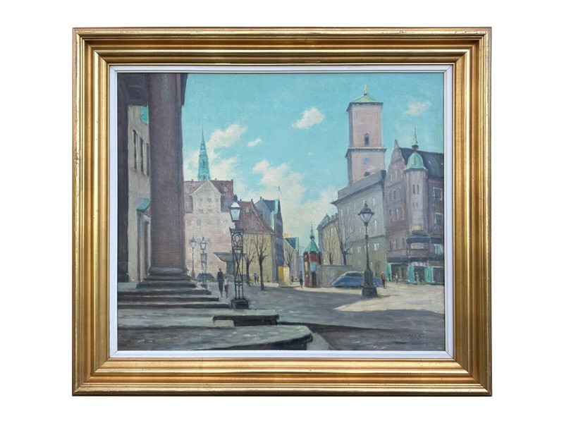 Gross, Ejnar 1895-1962 Danes European oil painting Framed