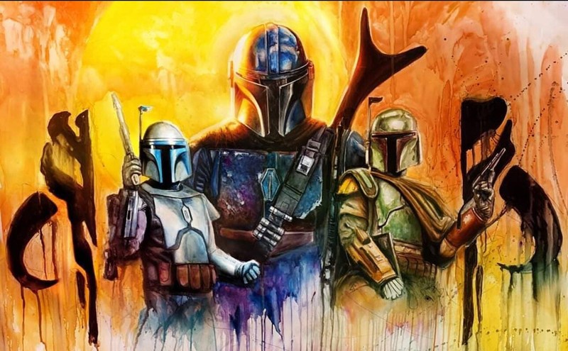 Rob Prior Original Custom Framed Artwork Mandolorian 16/25 RARE