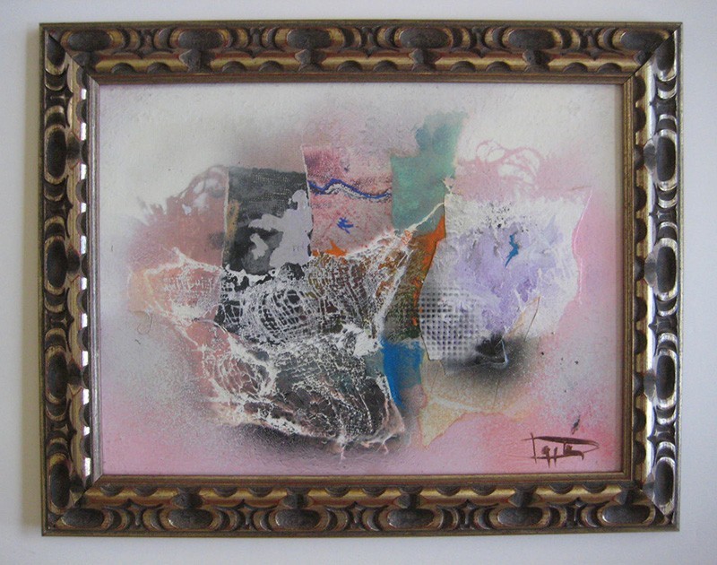Laszlo Dus "Untitled composting" Mixed Media Acrylic painting on Canvas - 1991 gallery