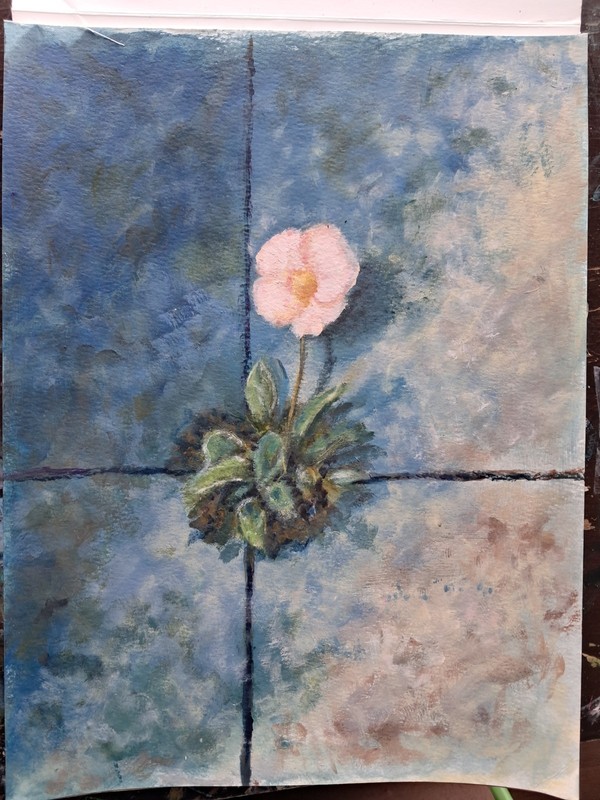 Original Pink Flower Painting 9×12 On Paper Floral Art Heartandhorizonart