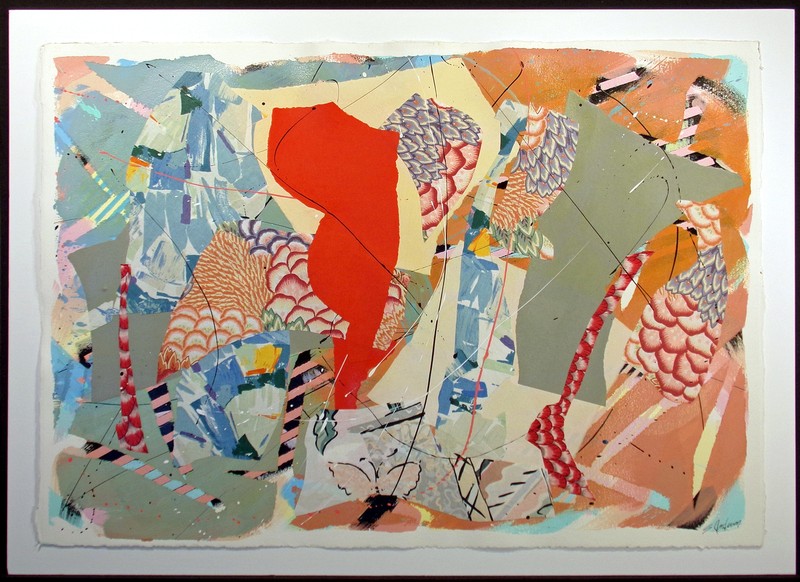Sally Anderson «Assemblage ’87 No.30» Original Acrylic Painting and Collage Art