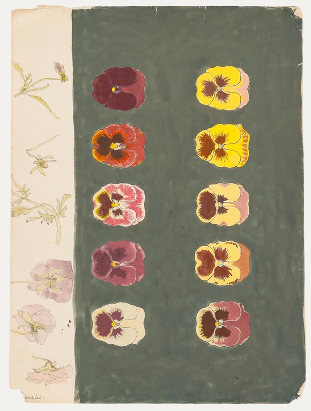 Leslie Charles Boyce – Mid 20th Century Gouache, Pansies