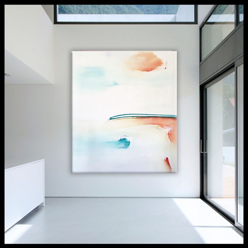 LARGE CONTEMPORARY ORIGINAL MODERN ABSTRACT CANVAS PAINTING WALL ART.. Libby Emi