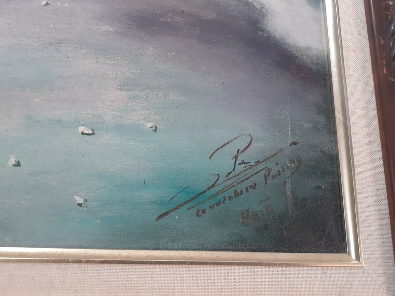 24 x 32 ORIGINAL VINTAGE ART/ PAINTING BY THE LATE MASTER LOUVERTURE POISSON gallery