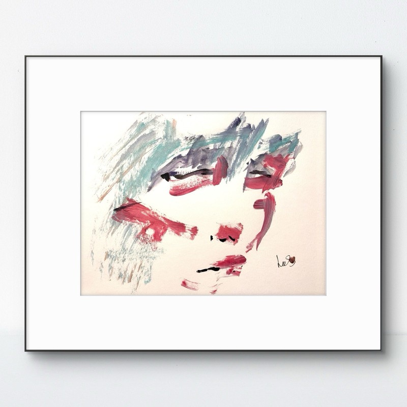 SAMATOWIC Woman 9X12 Abstract Expressionism Paper Original Signed Wall Art 29