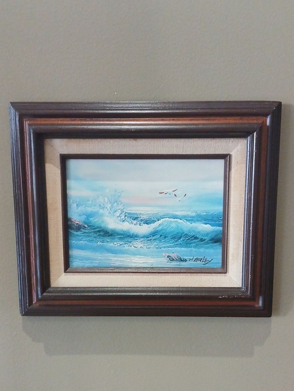 Vintage H. Gailey Signed Seascape Oil Painting – Framed