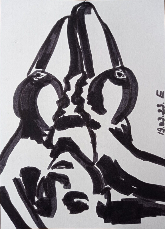Original Drawing Erotic Female Body Graphics Art Sketch Marker Illustration 8х6″