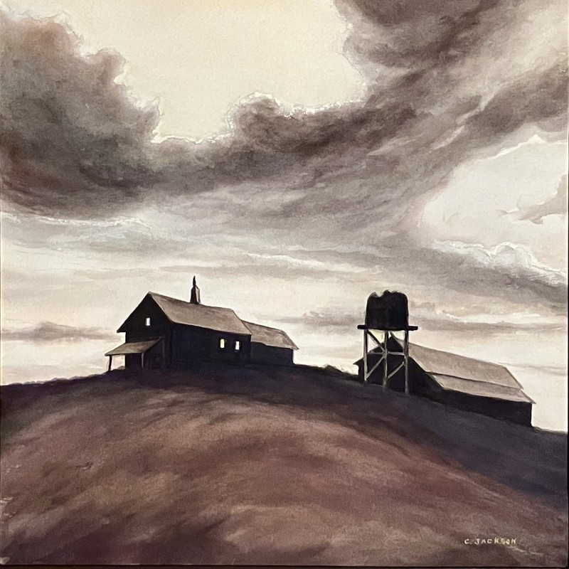 California Watercolor / EVENING GLOW / Clara M Jackson / 16×22 Inches / STUNNING