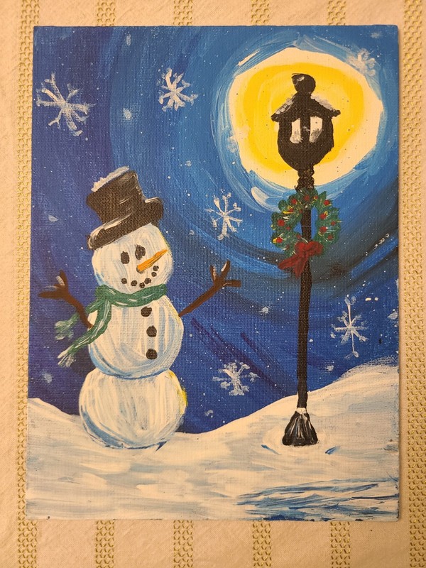 Snowman Hand Painted 9″ X 12″